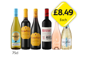 Brancott Estate Sauvignon Blanc, Campo Viejo Tempranillo, Garnacha, Beefsteak Club Malbec, Oriel, Freixenet 0.0 - Now Only £8.49 at Londis